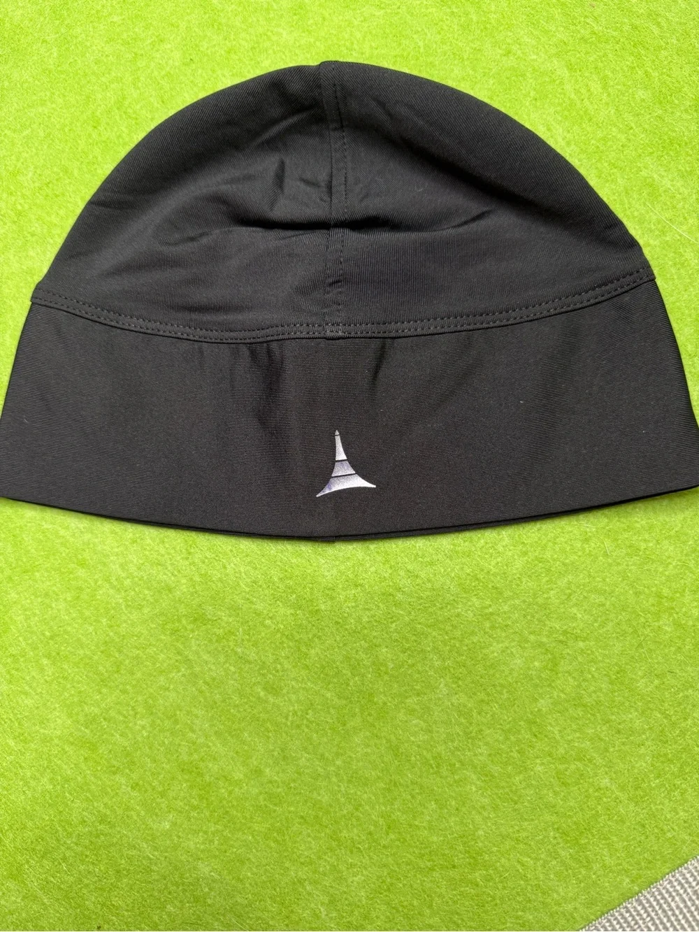 Black Performance Beanie with Reflective Triangle Logo